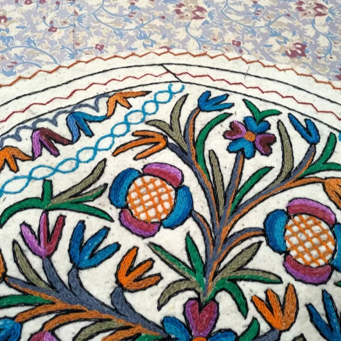 Wanposh Handmade Aari Embroidered Wool Namda 3FT - Image 2