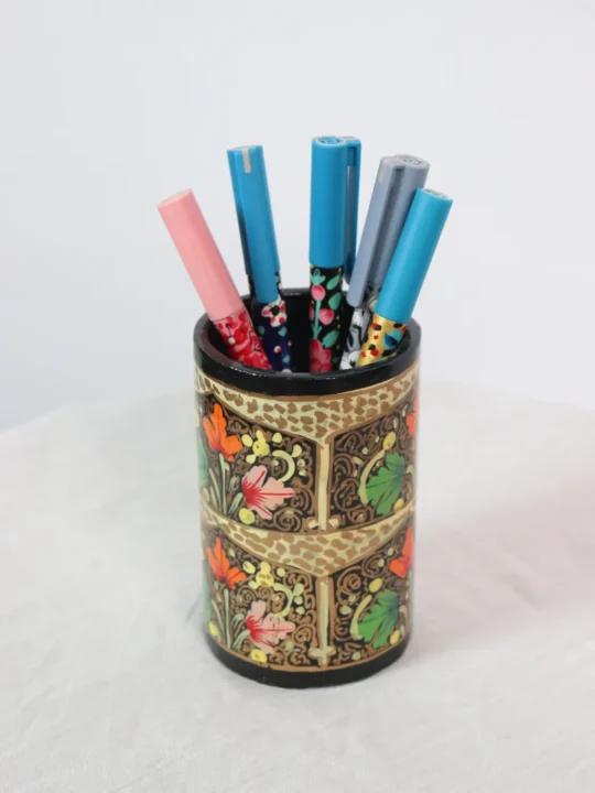 Floral Paper Mache Pen/Brush Holder