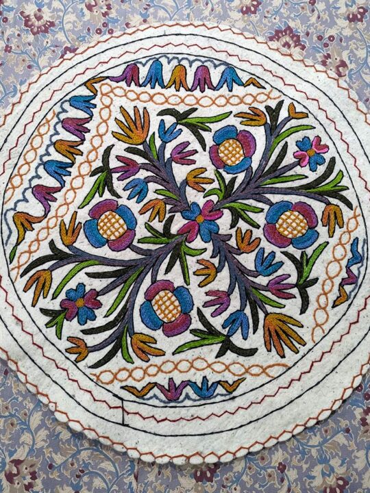 Posh Bagh Handmade Aari Embroidered Wool Namda 3FT