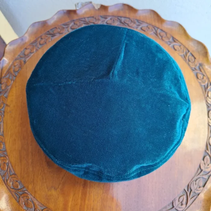 Sea Green Golden Tilla Velvet Cap - Image 2