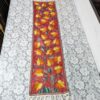 Red Chainstitch Silk Handmade Runner 4×1ft