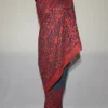 Charcoal and Red Saeem Badami Georgette Kashmiri Saree With Heavy Aari Embroidery