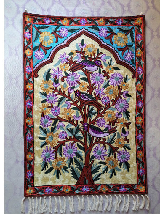 Rang-e-Kashmir Tree of Life Kashmiri Handmade Chainstitch Wall Hanging