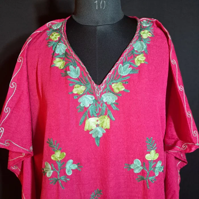 Dark Pink Kaftan Crush Cotton L51 - Image 2