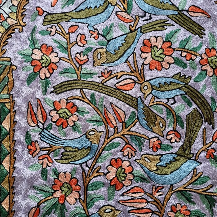 Koshur Gulshan Tree of Life Kashmiri Handmade Chainstitch Wall Hanging - Image 2