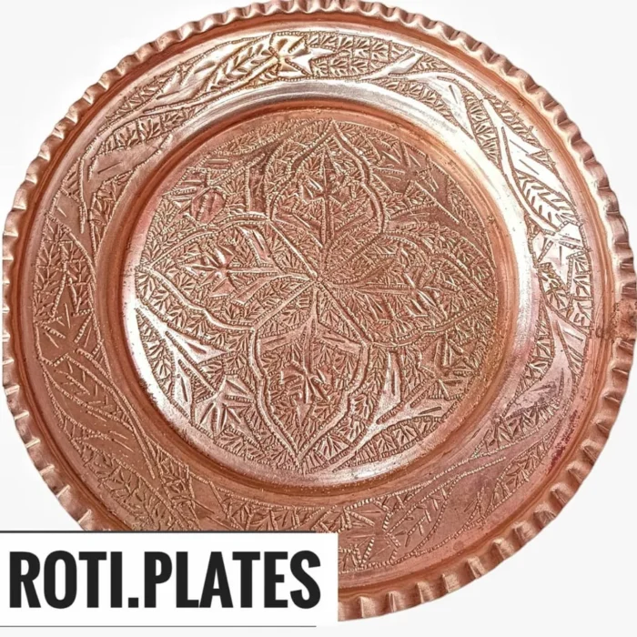 Kashmiri Copper Roti Plates (Hand-Made, 8") | Set of 6 - Image 4
