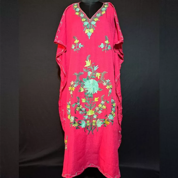 Dark Pink Kaftan Crush Cotton L51