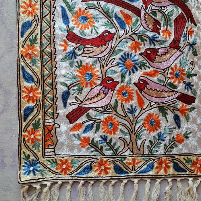 Miri Tree of Life Kashmiri Handmade Chainstitch Wall Hanging - Image 2