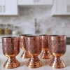Set of 5: Kashmiri Copper Drinking Glasses (Hand-Engraved Beauty)