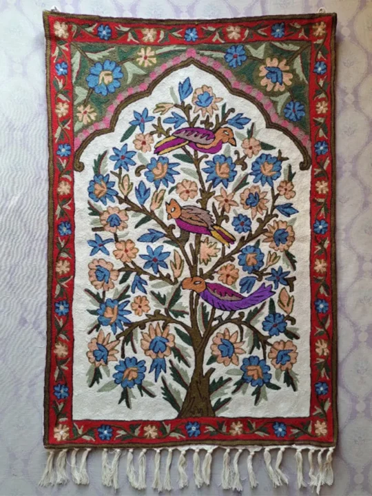 Shahi Tree of Life Kashmiri Handmade Chainstitch Wall Hanging