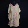 Stylish Kashmiri Yellow Short Kaftan – Aari Embroidered Crush Cotton