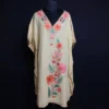 Kashmiri Yellow Short Kaftan – Aari Embroidered Crush Cotton