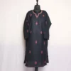 Black Kashmiri Sozni Embroidered Cotton Kurta