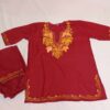 Maroon Tre Chinari Abshar Kashmiri Embroidery Girl Summer Kurta With Trousers (3-4 y)