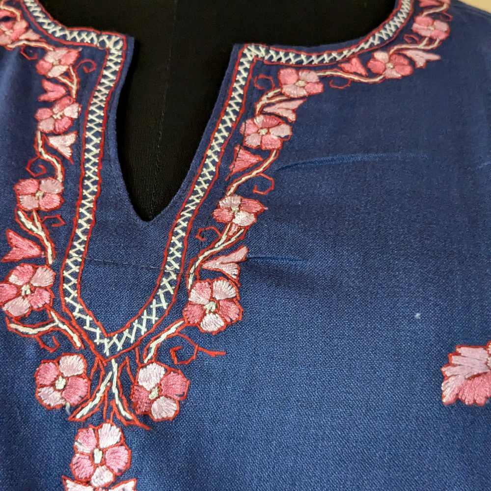 Kashmiri Kurti for Women Silk Kurti with Embroidery - Golden