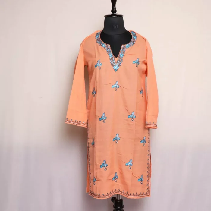 Parch Summer Cotton Kurta with Kashmiri Sozni Handwork