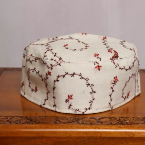 Nizamuddin White Toosha Hand Sozni Cap | Akh Aftab