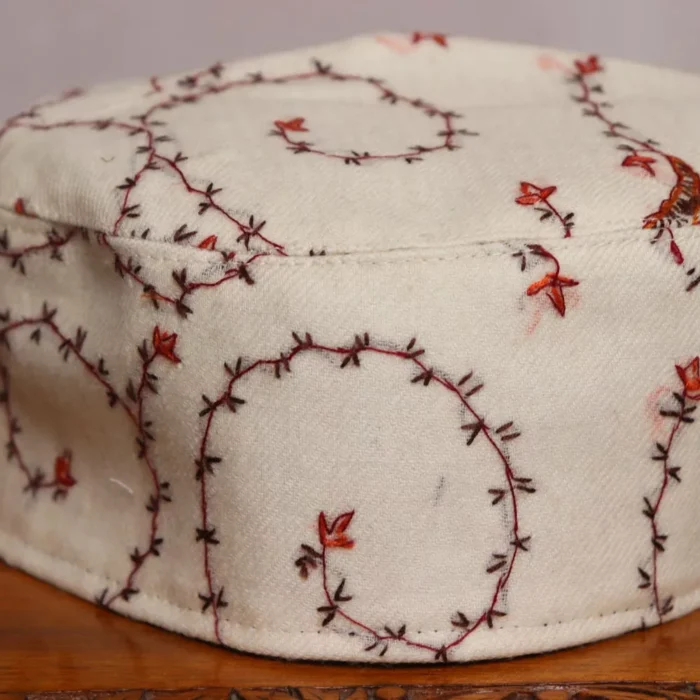 Nizamuddin White Toosha Hand Sozni Cap | Akh Aftab - Image 2