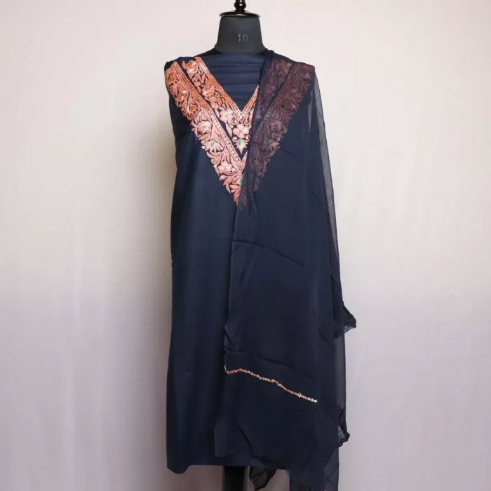 Black Ruby Cotton Tilla Work 3pc Suit - Image 2