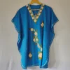 Blue Kashmiri Kaftan Top With Embroidery for Girls | Summer Crush Cotton