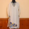 Shaheen Safed Thand Cotton Kurta Aari Embroidery