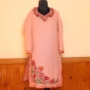 Harud Pink Short Ruby Cotton Kurta with Aari Embroidery