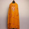 Mustard Georgette 3 Piece Suit with Kashmiri Aari Work