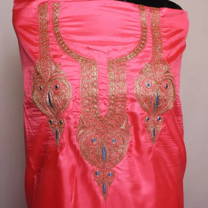 Tilla Embroidered Pink Silk 3pc Suit - Image 2