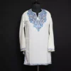 Kashmiri Summer Kurti - White Short Cotton with Aari Embroidery