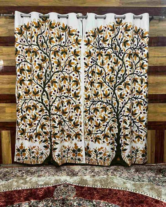 Boulevard Chinar Crewel Work Kashmiri Curtain