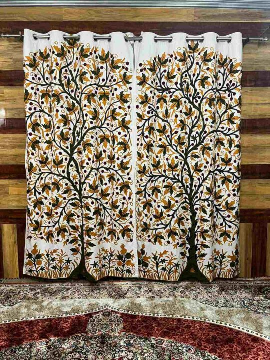 Boulevard Chinar Crewel Work Kashmiri Curtain