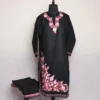 Black Floral Kashmiri Cotton Aari Kashmiri Co-ord Set