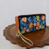 Black Izband Aari Embroidery Zip Wallet