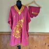 Pink Sarposh Kashmiri Kaftan Set with Aari Embroidery