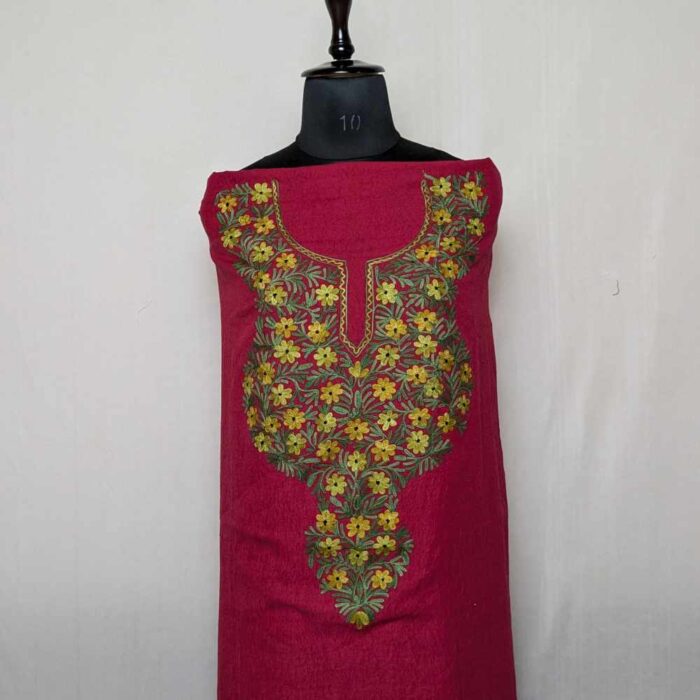 Gousia Crush Cotton 2pc Suit with Aari Work - Image 2
