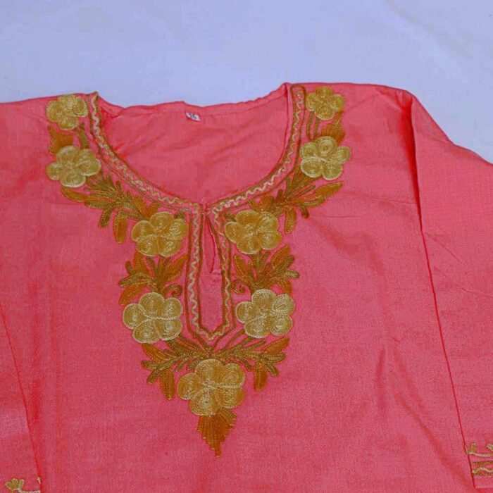 Pink Zubin Girls Dress for Summer: Kurta Set With Trousers (5-6Y) - Image 3