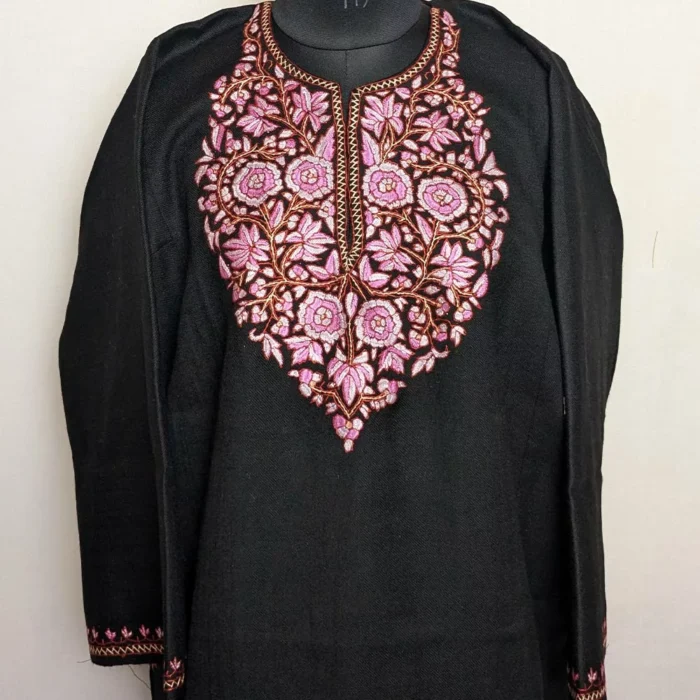 Black Pheran for Women | Latest Pheran Design for Female | Kashmiri Raffal Sozni Handwork