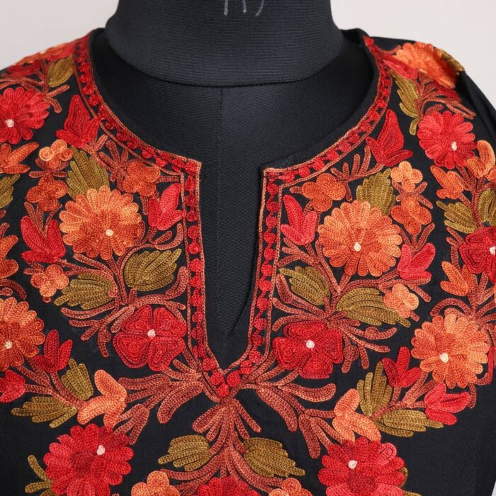 Black Noor Summer Kurta with Aari Embroidery - Image 3