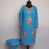 Blue Kashmiri Cotton Aari Kashmiri Co-ord Set