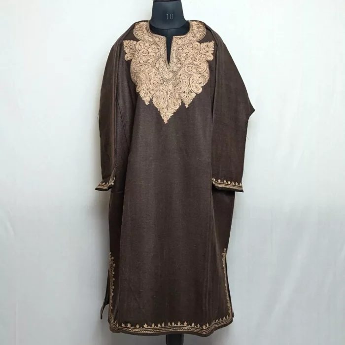 Brown Patu Pheran Aari Embroidery - Image 2