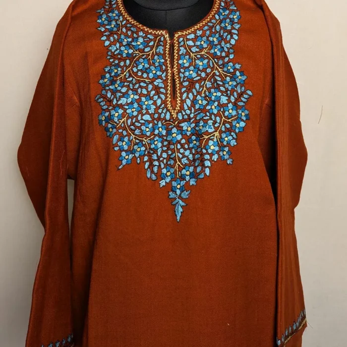 Kashmiri Pheran - Rust Paper Mache Raffal