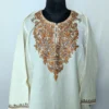 White Phiran for Women | Latest Phiran Design for Female | Kashmiri Raffal Sozni Handwork