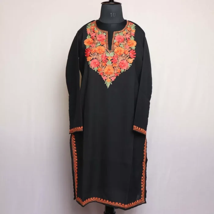 Black Nosh Summer Kurta with Aari Embroidery