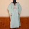 Green Summer Pheran - Cotton With Tilla Embroidery