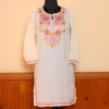 White Nosh Summer Kurta with Aari Embroidery