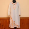 Nadira Off White Summer Kurta with Pur Chinar Damaan Aari Embroidery
