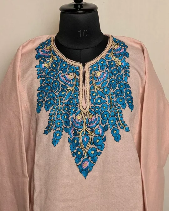 Paper Mache Sozni Kashmiri Raffal Short Pheran (38.5,52)