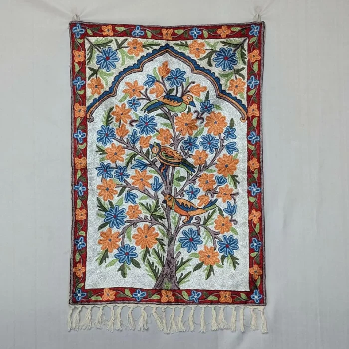Shaan-e-Kashmir Tree of Life Kashmiri Handmade Chainstitch Wall Hanging 3x2ft