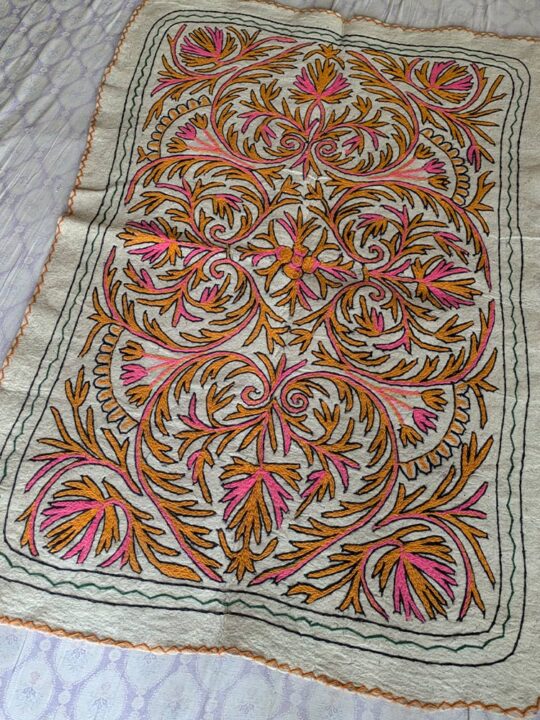 Gurezi Namda 6×4Ft Pure Wool Handmade Aari Embroidered