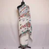 White Georgette Saree With Small Flowers in Aari Embroidery - Khizan Collection